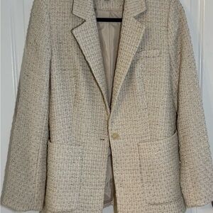 NWT Calvin Klein Beige Textured Suit Jacket